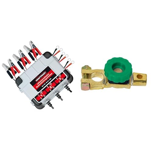 Bundle aus Dino KRAFTPAKET, 6A (3x2A) 6V/12V Erhaltungsladegerät/Intelligentes und voll-automatisches Ladungserhaltungsgerät und Batterie Trennschalter Poltrenner für Oldtimer, Auto, Boot, Motorrad von Dino KRAFTPAKET