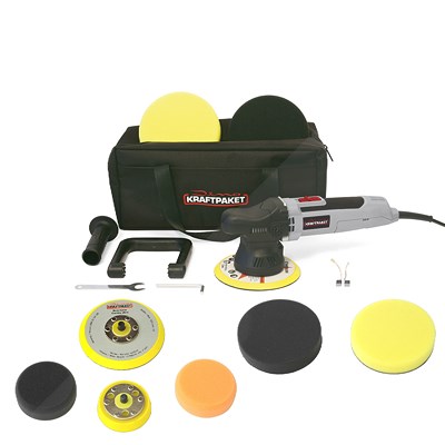 Dino Kraftpaket Exzenter-Poliermaschine 9 mm Hub - 650 W + Upgrade-Set 6-tlg. von Dino KRAFTPAKET