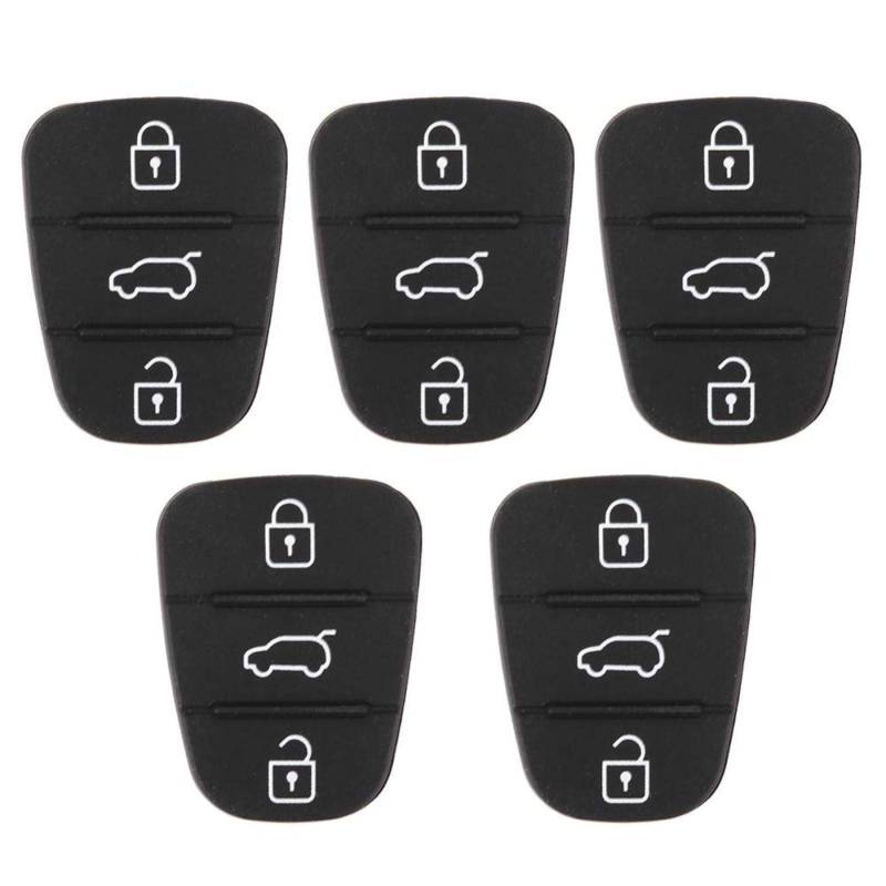 Autoschlüssel, Autoschlüssel Ersatz, Dioche 5Pcs Schlüsselschale Gummi 3 Tasten Pad Fit für, für (ohne Brief) von Dioche