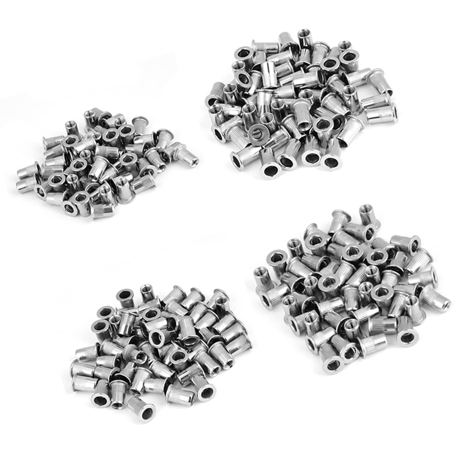 Dioche Hardware-Muttern, Schraubnieten, 200 Stück, Gewindeeinsätze M3, M4, M5, M6, Gewindeeinsätze für Blindnietmuttern-Set aus Edelstahl 304 aus Metall von Dioche