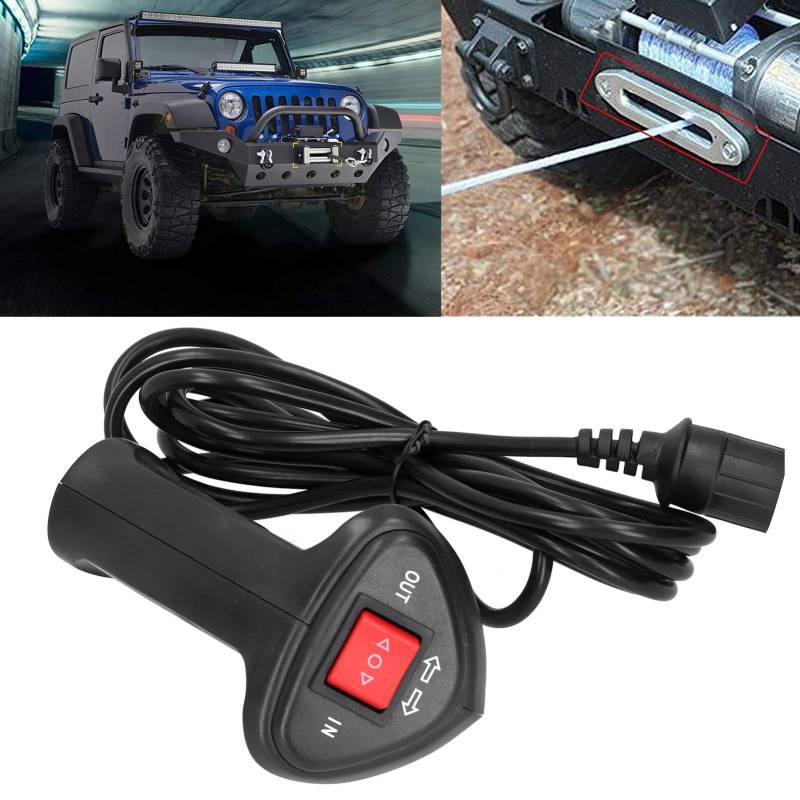 Dioche Seilwinde Auto Kabel, Universal Elektrische Seilwinde Fernbedienung Winch Remote Control mit 2,5 m Kabel für Auto Geländewagen von Dioche