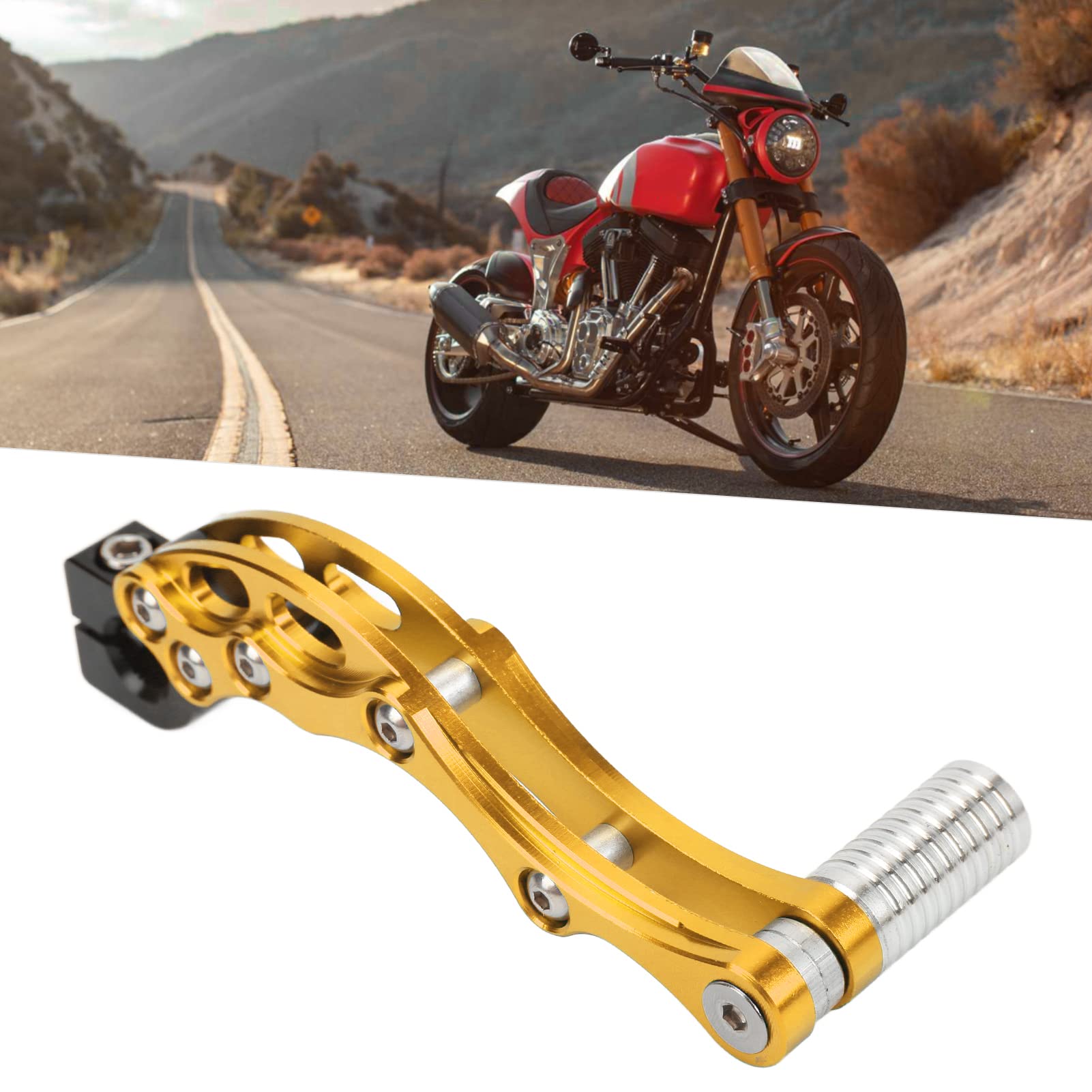 Kickstarterhebel, Kickstarterhebel Starter Aluminiumlegierung Universalzubehör für Motorrad Scooter (Gold) von Dioche