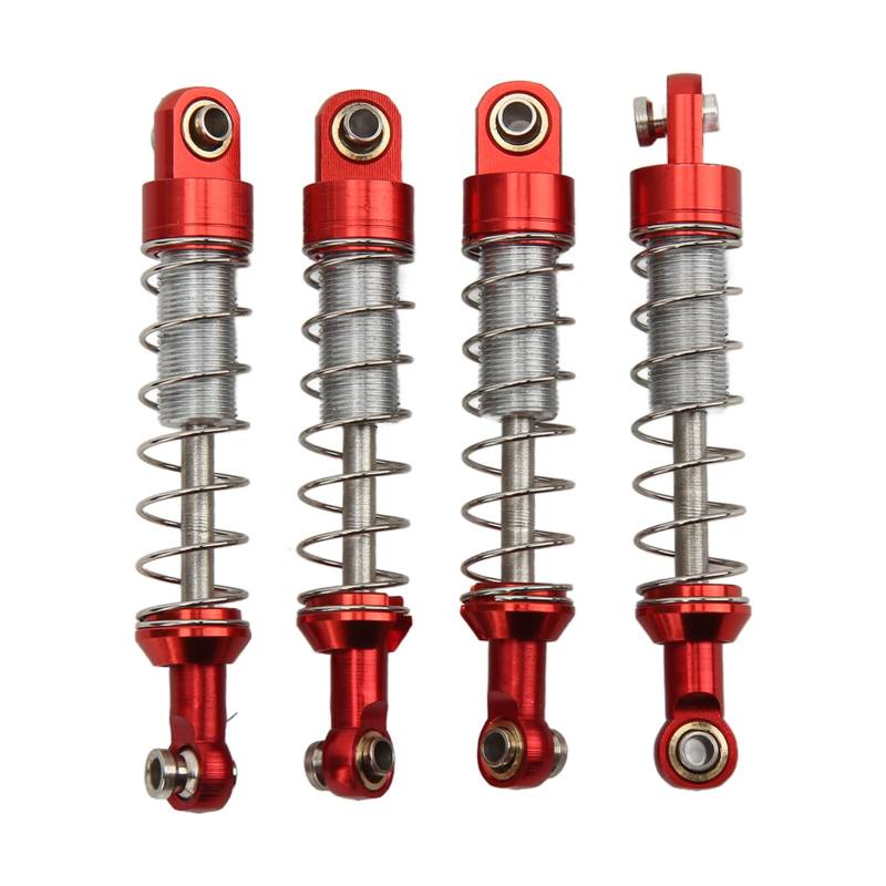 Rc Auto Stoßdämpfer Rc Stoßdämpfer 60 Mm Aluminiumlegierung 2 Paare Aluminiumlegierung Stoßdämpfer 60 Mm Rc Auto Modifikation Teile Für Wpl C14 C24 Mn D90 99S Modelle (Rot) von Dioche