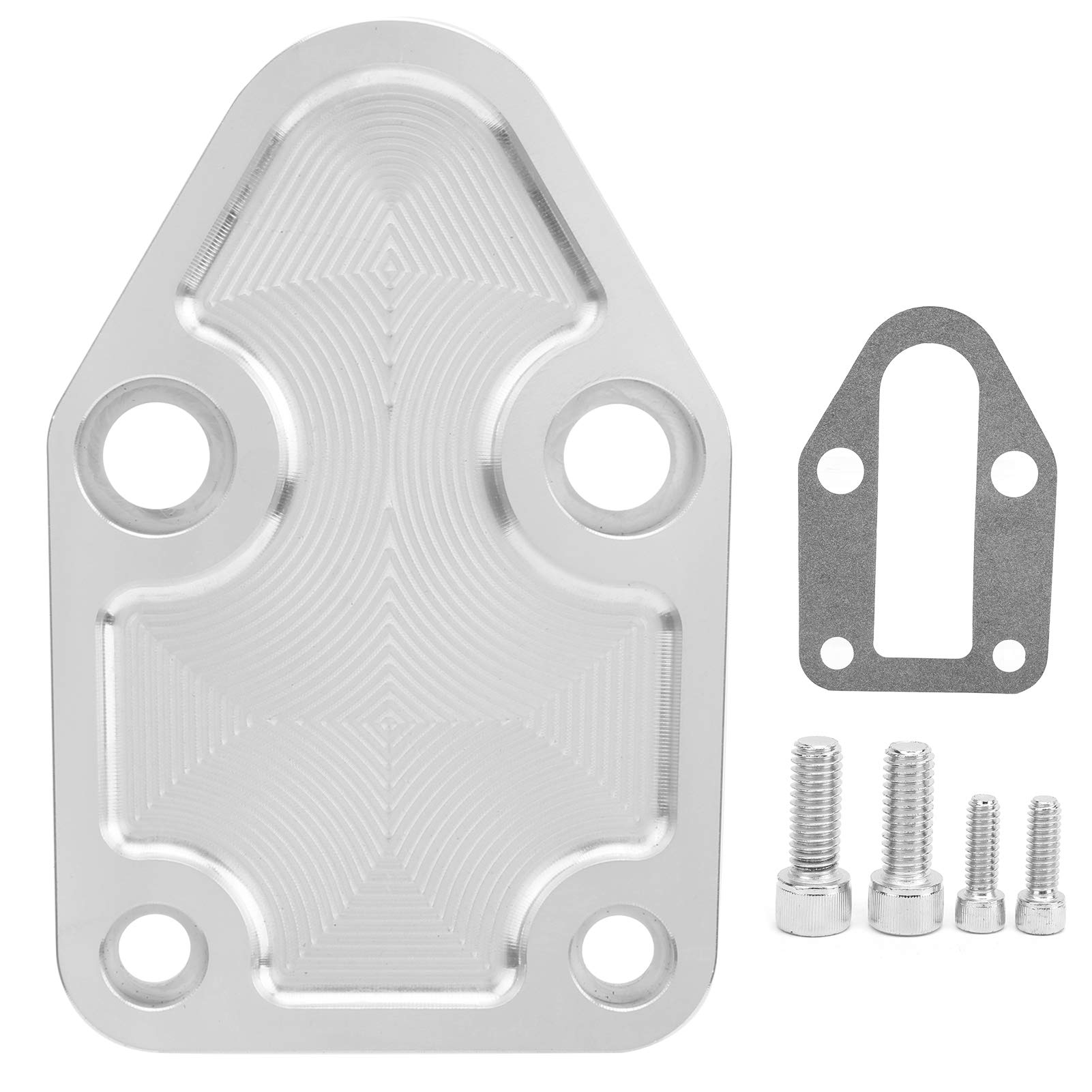 SBC Kraftstoffpumpen-Absperrplatte Kraftstoffpumpen-Montageplatten-Kit mit Dichtung Passend für Small Block 283 327 350 400 Motoren Kraftstoffpumpenplatte von Dioche