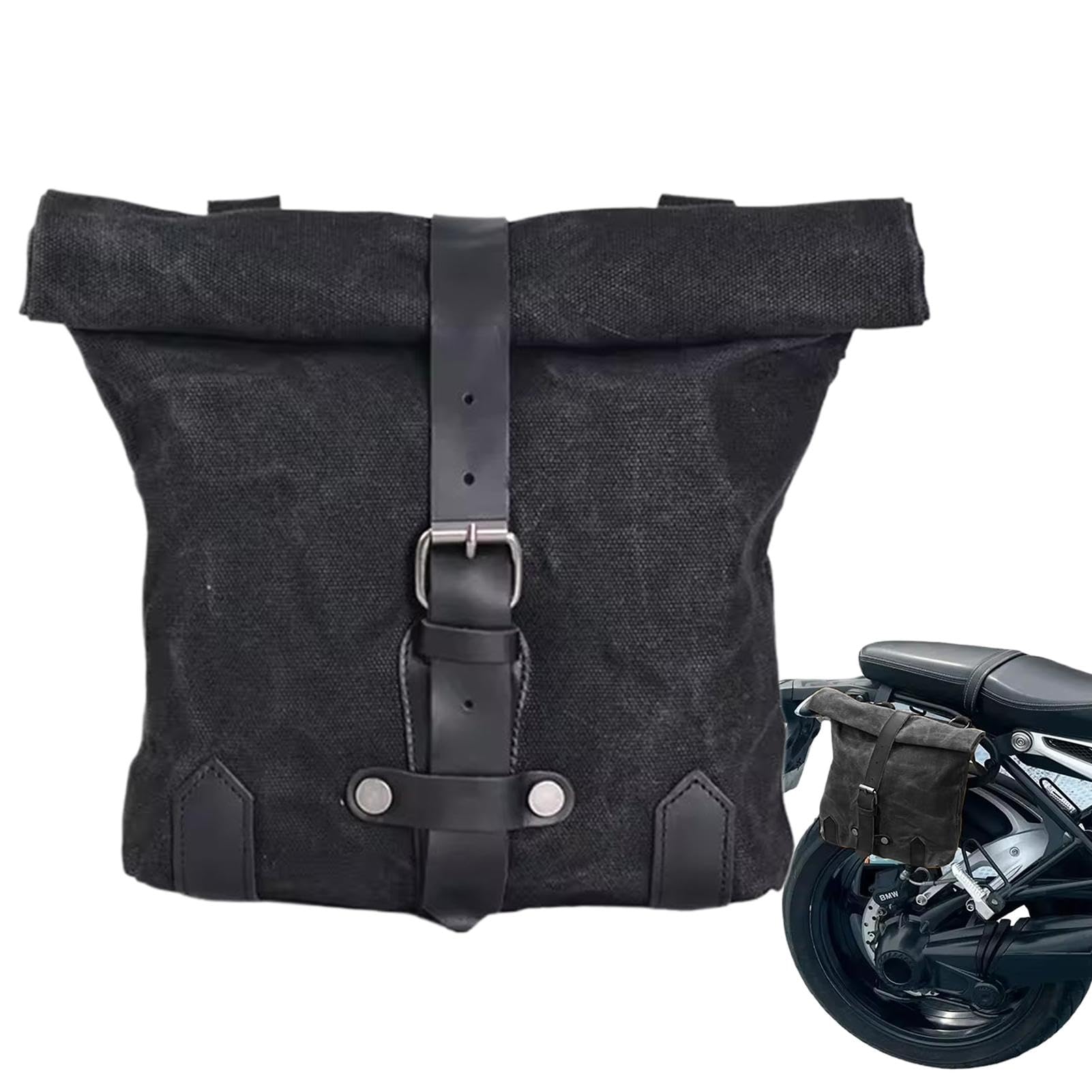 Dirfuny Motorrad Seitentasche Wasserdicht Motorrad Werkzeugtasche Vintage Gewachste Tasche Motorrad Satteltaschen Motorradtasche für Motorrad oder Fahrrad von Dirfuny