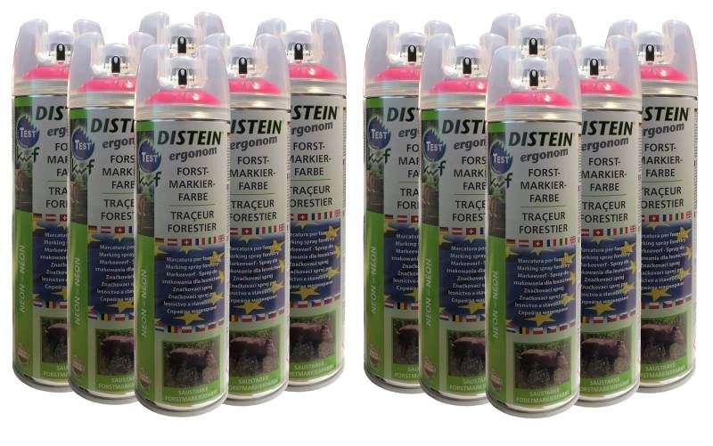 Distein 12x Signierspray Markierspray Forstmarkierfarbe Ergonom neonpink 0322 8421 von Distein