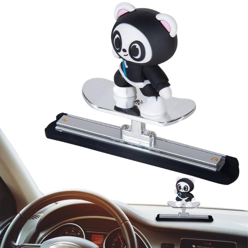 Cute Car Decoration, Cartoon Skateboard Bear Center Console Decor, Skateboard Elements Car Accessories Decor, Car Nodding Doll, Cool Car Ornament, Easy To Use, Portable for Home von Diuyzoc