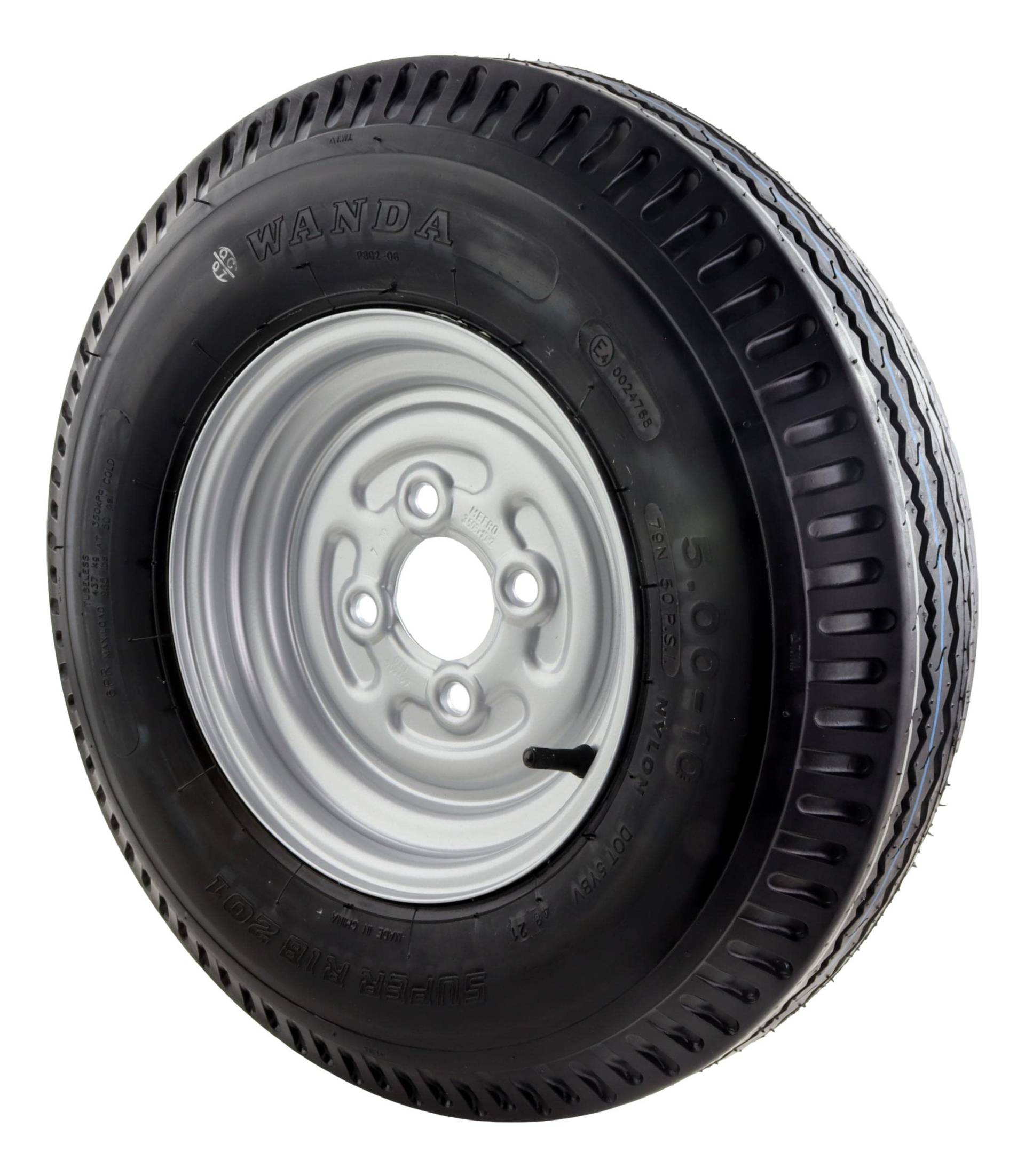 5.00-10 72N 4PR Komplettrad 135/145-10 Trailer Anhänger Reifen Rad Felge 3.50x10 (Der Reifenhersteller kann abweichen) von Div