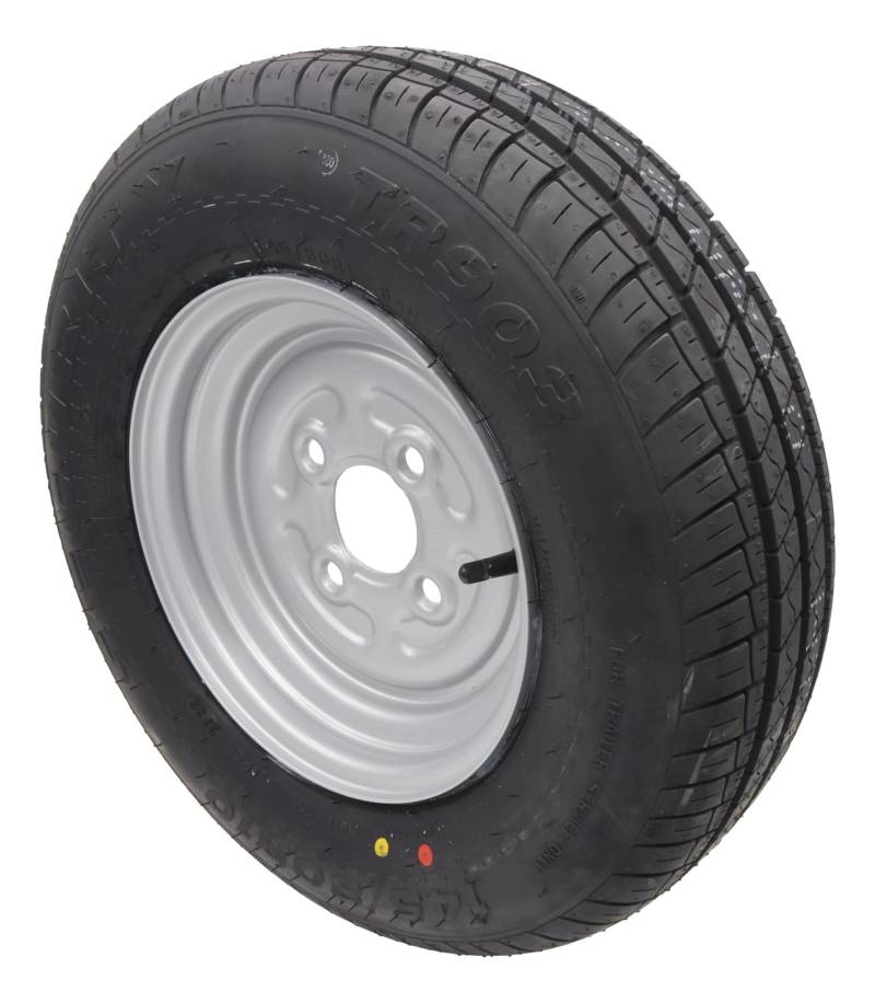 Rad 145/80R10 Anhängerrad Komplettrad 145R10, 145/10 LK 100x4 Felge 3,50x10 145 10 von trailer parts4u