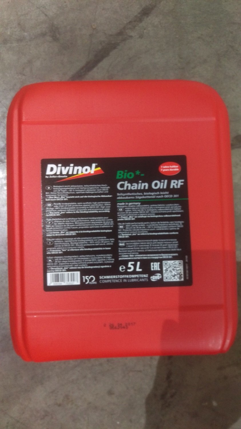 5 Liter Divinol 26160 Bio Chail Öl RF teilsynthetisches Kettenöl Biokettenöl von Divinol