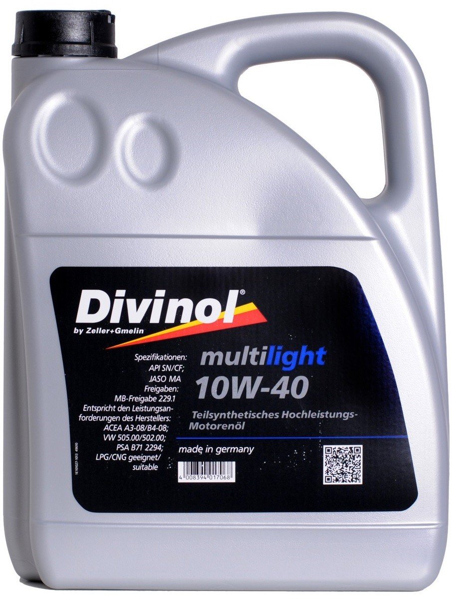 Divinol Multilight 10W-40 Motoröl 1x5 Liter - teilsynthetisch von Divinol