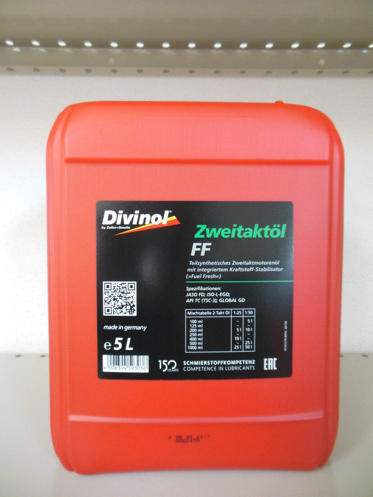 Divinol Zweitaktöl FF 1x5 Liter 2-Taktöl teilsynthetisch 2T Mischöl von Divinol
