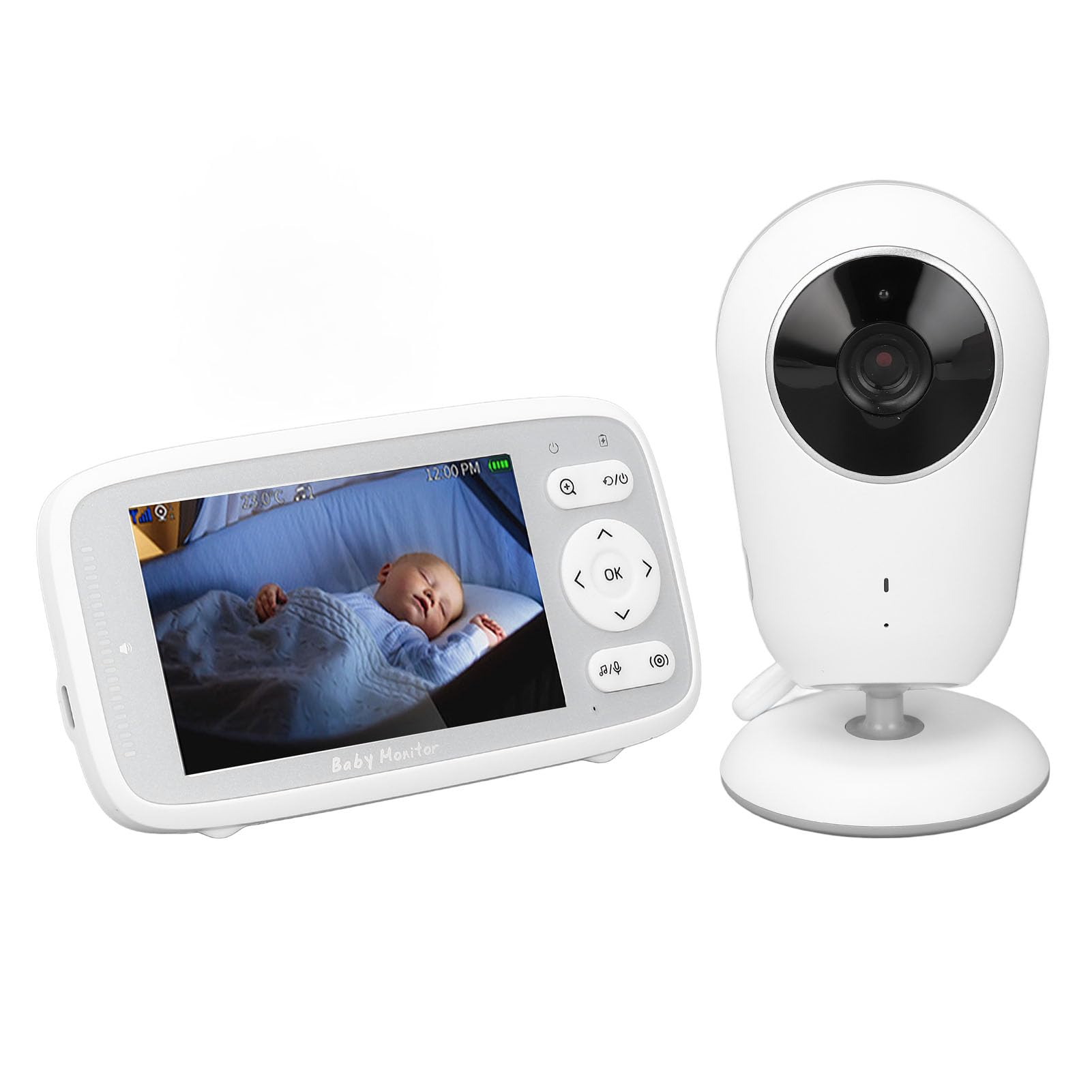 Upgrade-Babyphone, 4-Zoll-Bildschirm, Schwenk-Neige-Zoom-Video-Babyphone mit Kamera und Audio, Nachtsicht, VOX, 2-Wege-Sprechfunktion, Integriertem Schlaflied und von Diyeeni