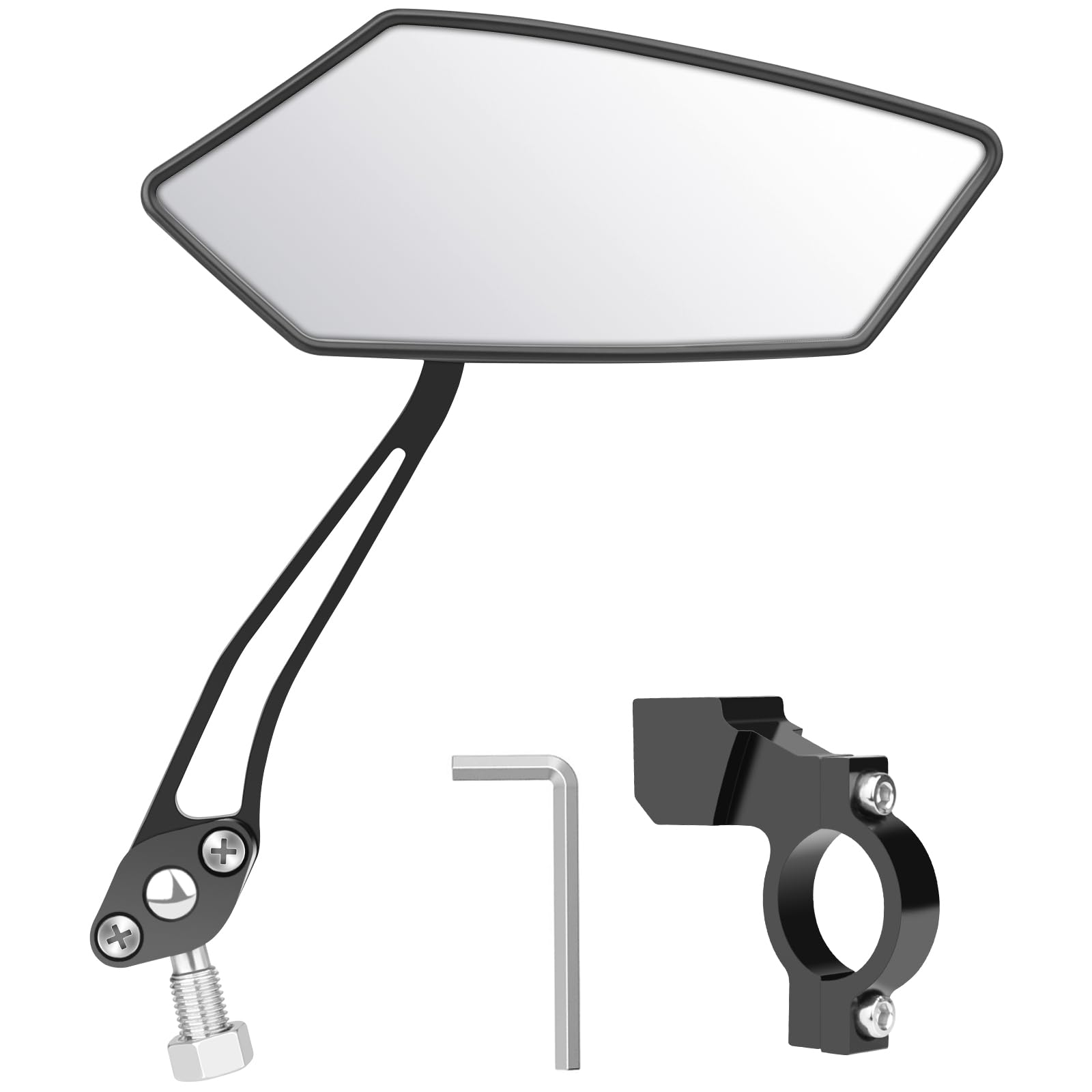 Rechter Fahrradspiegel mit Extra Großer Spiegelfläche, Diyife 360° Drehbar Klappbar Schlagfestes HD Echtglas Rückspiegel, Bike Mirror Zubehör Universal für Fahrrad Ebike E-Scooter Roller Motorrad von Diyife