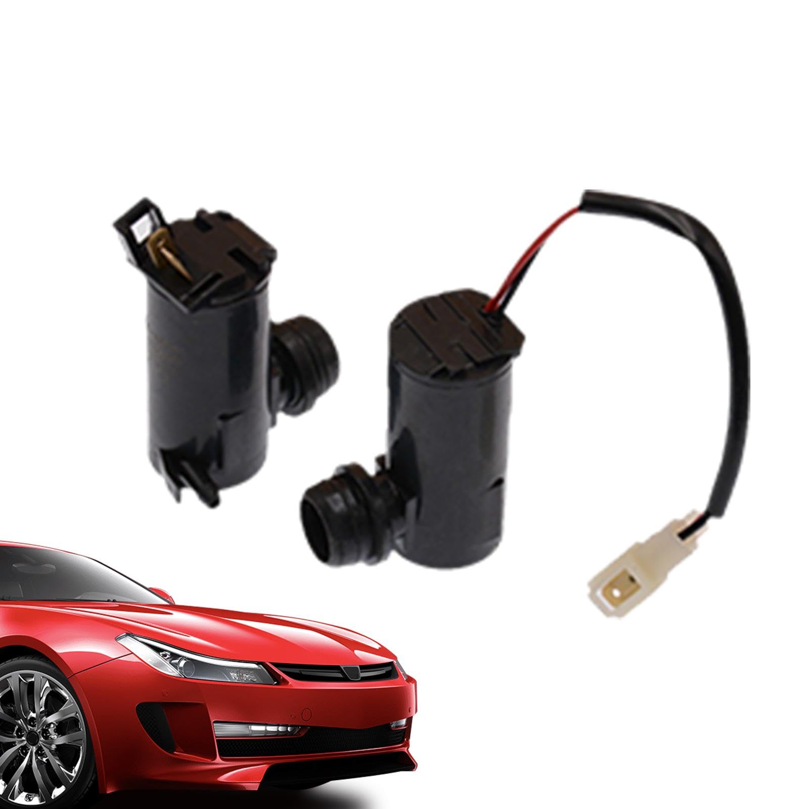 Djowyh Auto-Frontscheibenwaschpumpe, Scheibenwaschpumpe ersetzen, Effektives Wassersprühmotor-Zubehör mit Draht, Sicheres Fahren, robuste Scheibenwischer und Scheibenwascher, 12 V/24 V, verbesserte von Djowyh