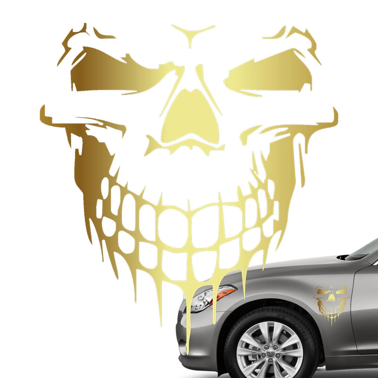 Djowyh Reflektierender Auto-Totenkopf-Aufkleber,Totenkopf-Autoaufkleber, reflektierend - Vinyl Graphics Decals Scratch Hiddens Autoaufkleber bunt von Djowyh