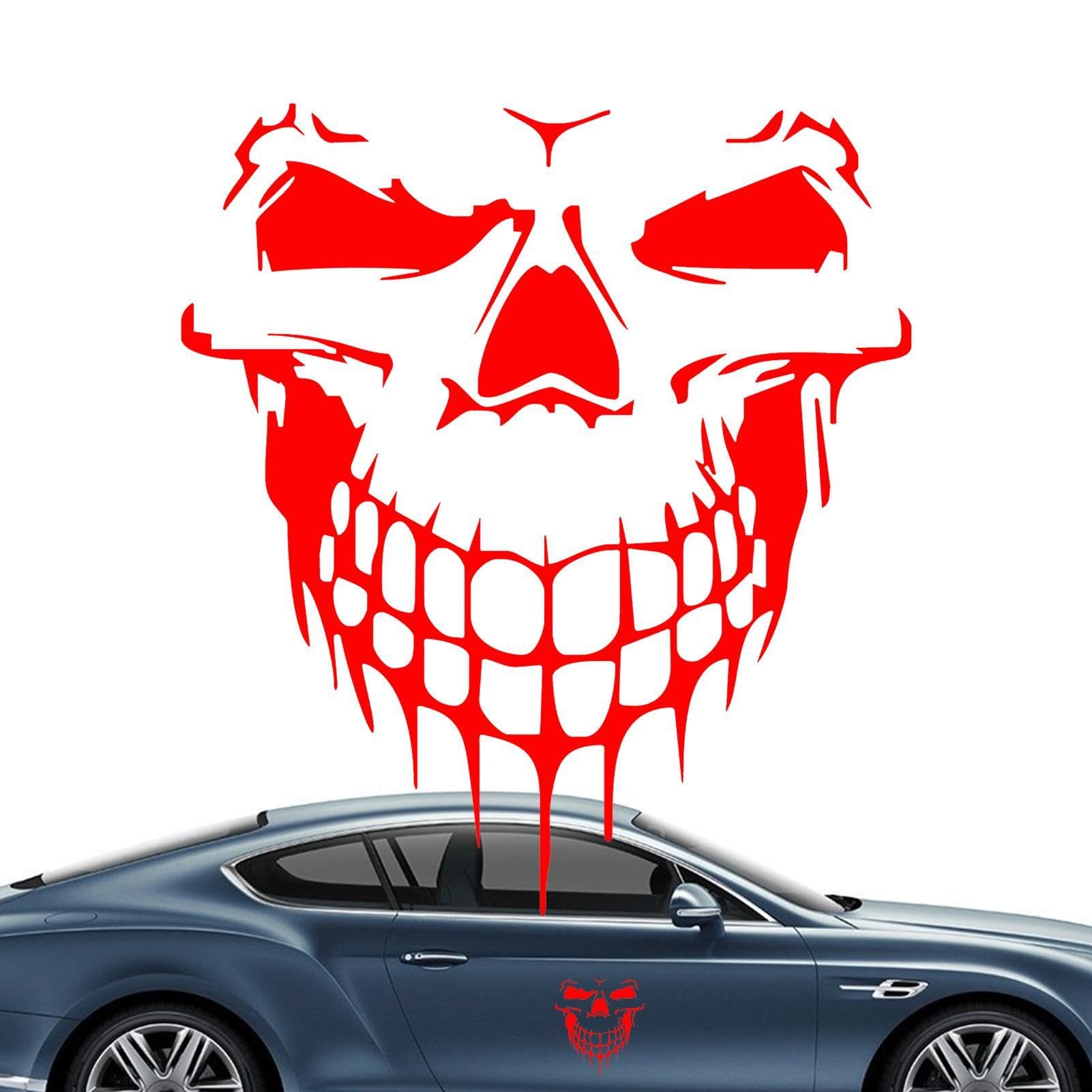 Djowyh Reflektierender Auto-Totenkopf-Aufkleber | Totenkopf-Autoaufkleber, reflektierend | Vinyl-Grafik-Aufkleber für Auto/LKW, Auto-Motorhaube, Karosserie, Seite, Heckscheibe, von Djowyh