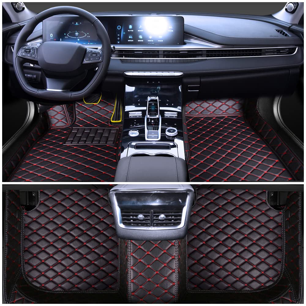 Auto Fußmatten für Jaguar Anti-Rutsch und Wasserdicht Auto Teppiche Diamant PVC Leder Matten von DlonmCen