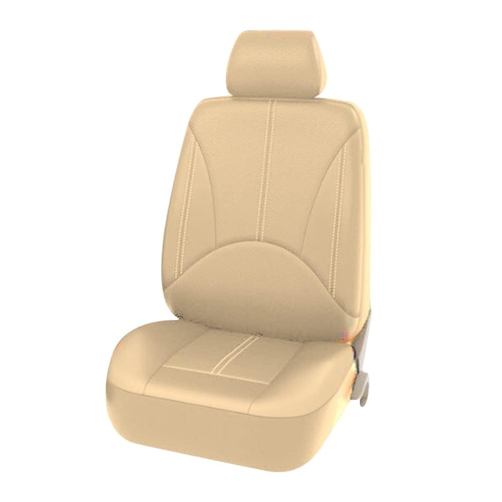 Dmsjyy Maßgeschneiderte Autositzbezüge aus Leder für Jaguar XF 2007-2023/Jaguar XE 2015-2018 – Leicht zu reinigen, perfekte Passform, erstklassiger Schutz,Beige 2 PZ von Dmsjyy