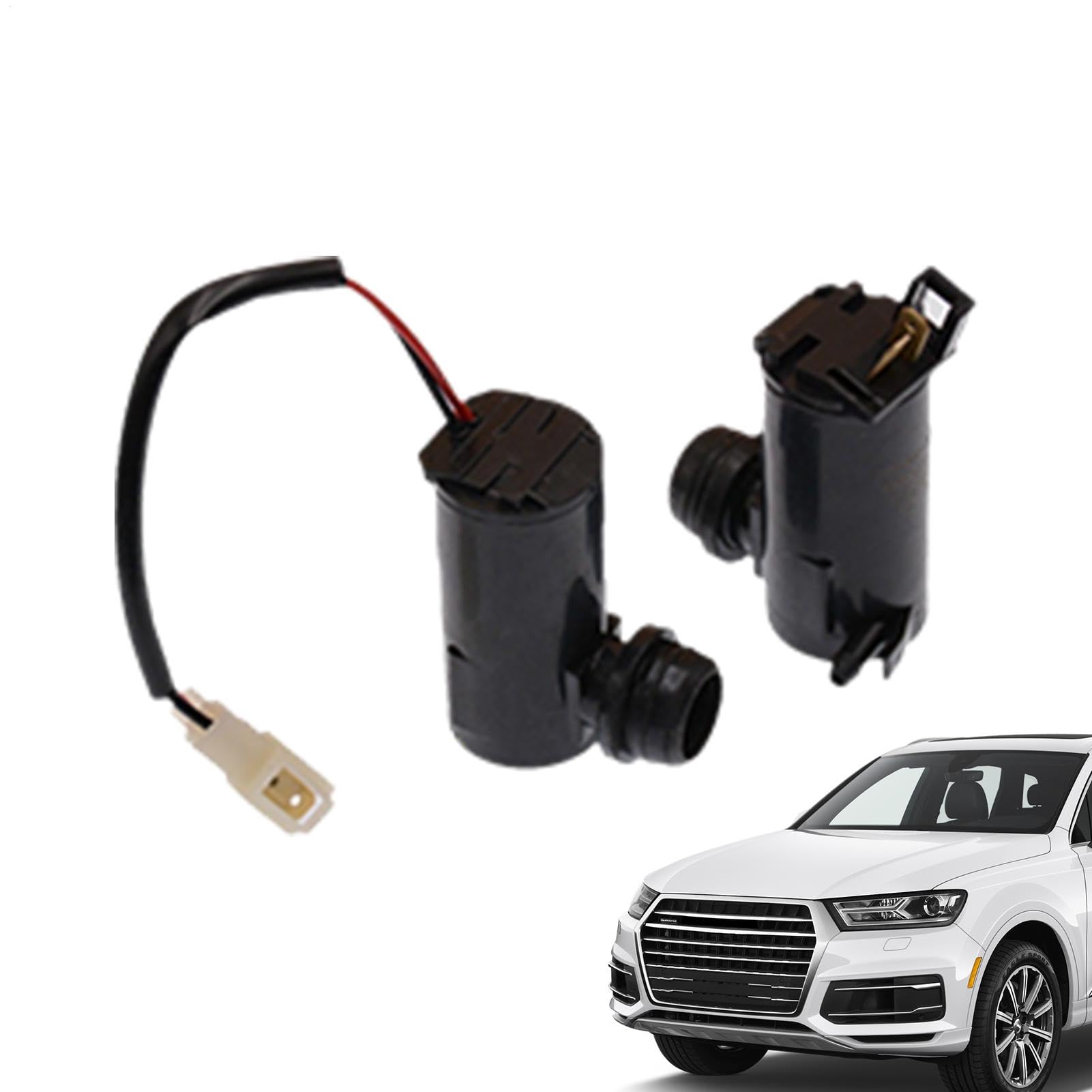 Dmuzsoih Auto-Scheibenwaschpumpe, effektives Wasserspritzmotor-Zubehör mit Draht, Scheibenwischer und Unterlegscheiben, 12 V/24 V, Kompatibilität für Auto, SUV, LKW von Dmuzsoih