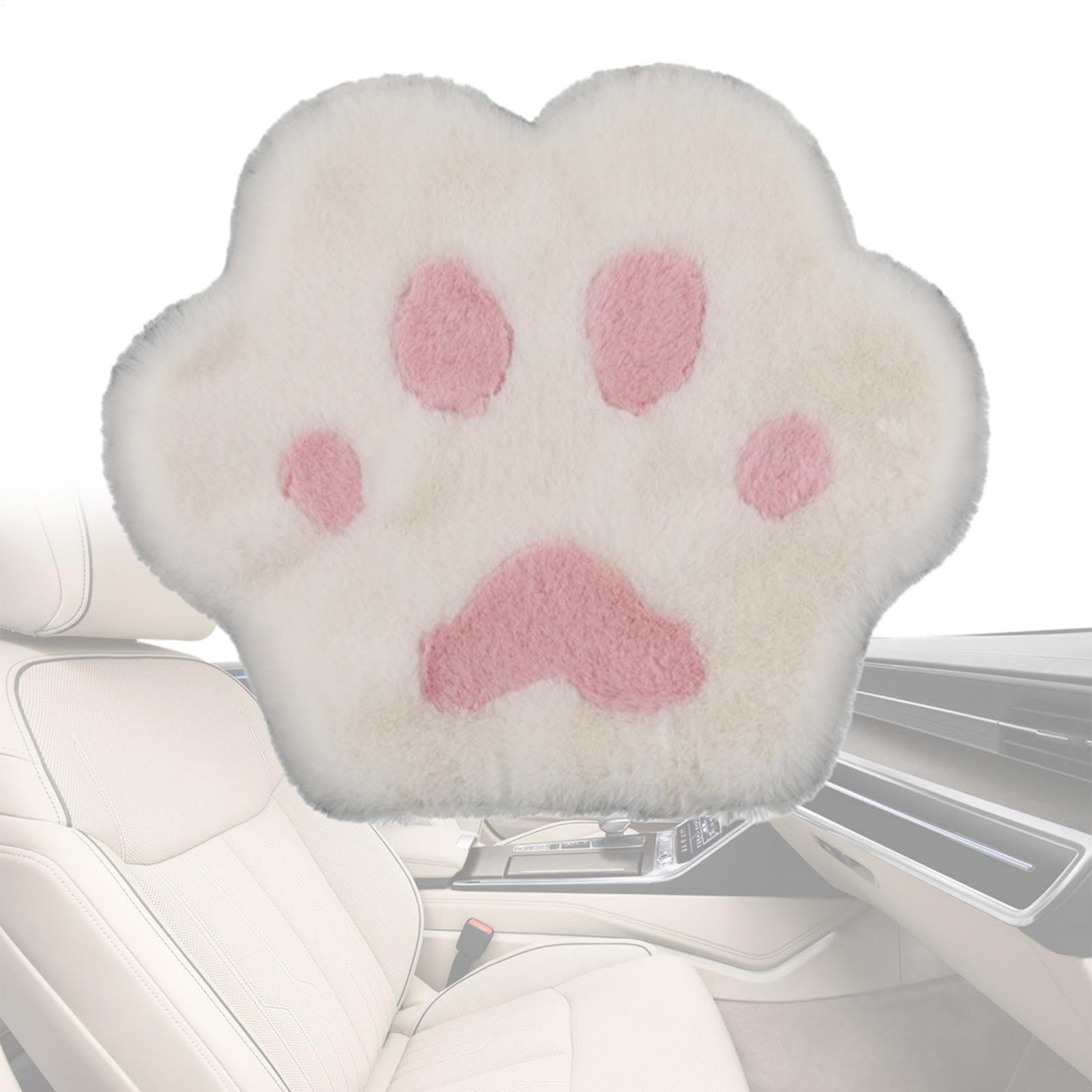 Dmuzsoih Katzenpfoten Sitzkissen, Katzenpfoten -Autositzkissen,Cat Paw Seat Protector Pad für Auto - Cartoon warme Fuzzy -Matte für Automobile, Stuhl, Boden, Hausgebrauch, 16,9 x19,6 Zoll von Dmuzsoih