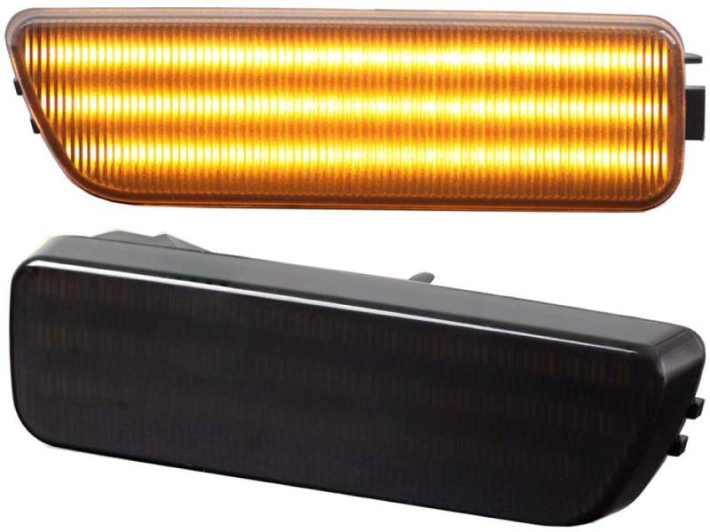 DoLED LED Frontstoßstange Seitenmarkierungsleuchten getönt Schwarz/Rauchglas kompatibel für VW GOLF MK4 1999-2005 | GTI/R32 MK4 2000-2003 | JETTA MK4 1999-2005 | CABRIO 1999-2002 von Do!LED