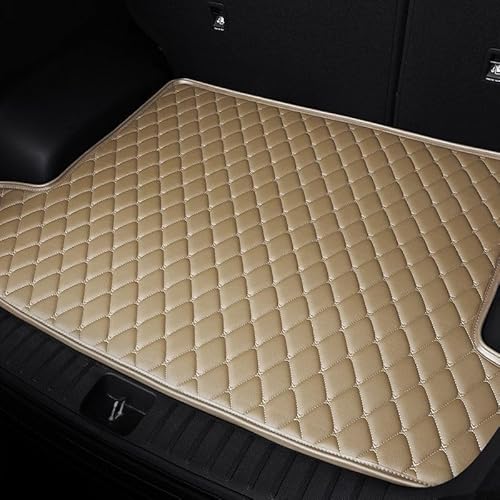 Leder-Kofferraummatten für Cupra Tavascan TCR, Individueller Kofferraumschutz wasserdichte Allwettereinlagen, Autozubehör, Car Boot Mats,6-Beige von DoUiabc