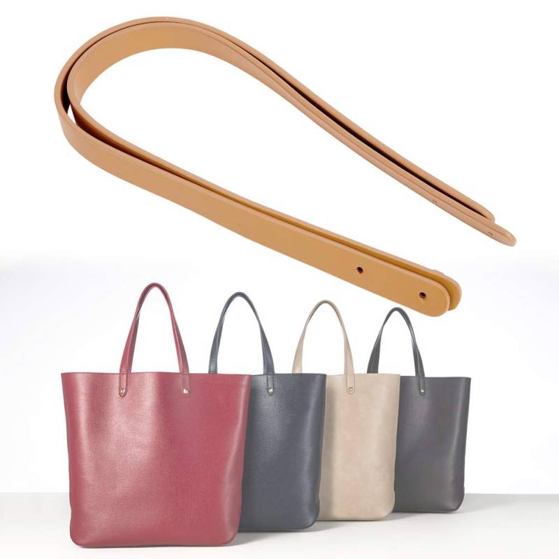 Taschen-Handschlaufe, 2 Stück, Taschen-Handschlaufe, Spaltleder, Lederriemen für Taschen, Tasche, Schultergurt, DIY Handgefertigte Handtaschenteile mit 8 Set Bronze-Nieten (Beige) von Doact