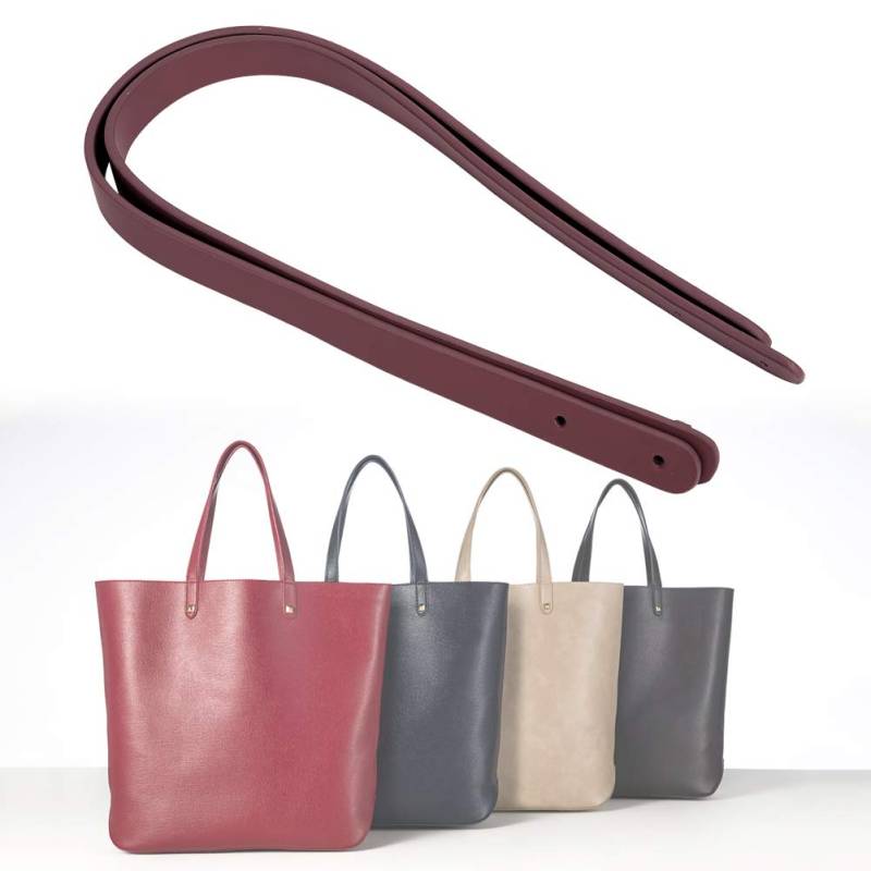 Taschen-Handschlaufe, 2 Stück, Taschen-Handschlaufe, Spaltleder, Lederriemen für Taschen, Tasche, Schultergurt, DIY Handgefertigte Handtaschenteile mit 8 Set Bronze-Nieten (Wine von Doact