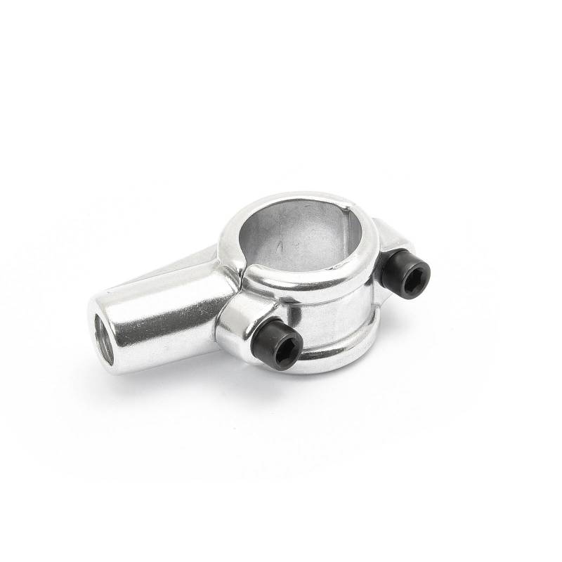 Spiegelhalterung Klemme für 22mm Lenker mit 10mm rechts Gewinde Silber von Dock66 Motorcycle Parts