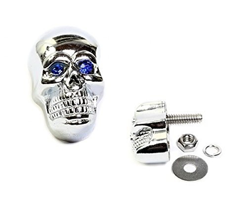 Totenkopfschraube 40mm Blaue Augen von Dock66 Motorcycle Parts