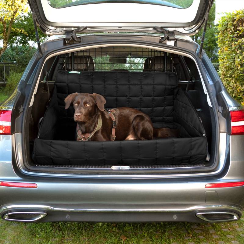 Doctor Bark gepolsterter Kofferraumschutz Hundedecke mit Ladekantenschutz mit All-Side-Schutz, waschbar & geruchsfrei, KFZ Kofferraum Autodecke für Hunde (Gr. M/L - 90x110 cm/Schwarz) von Doctor Bark