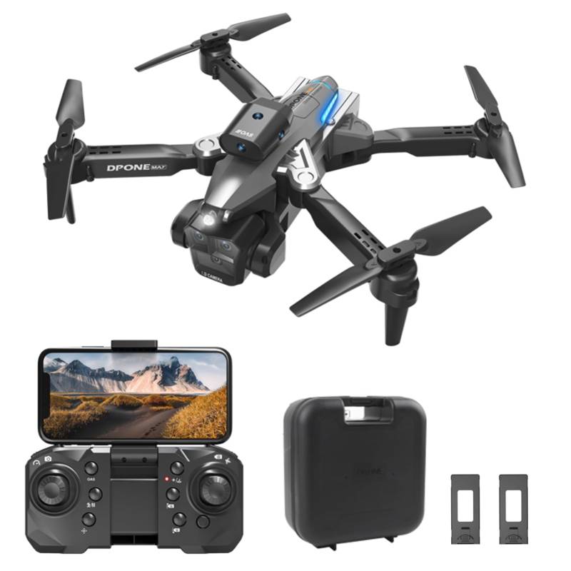 Dodoore Drohne mit Kamera 4K Dual WIFI 2,4GHz Gestenfotografie 360°-Hinderniserkennung Optische Flusspositionierung 3D Flip LED-Licht Follow Me Drone Geschenk für Kinder Erwachsene 2 Akku Grau von Dodoore