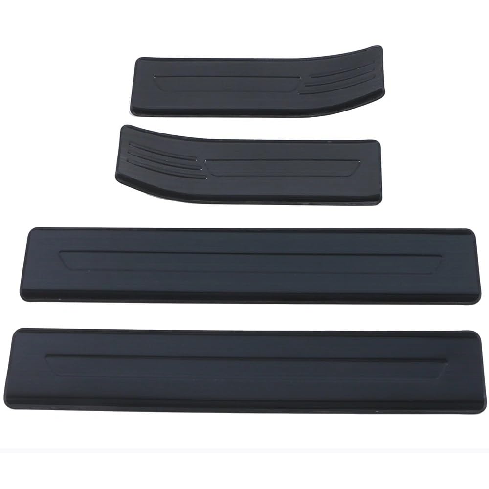 Auto Pedal Pad Kit Für Fit Für Jazz GR 2020 2021 2022 2023 Äußere Tür-Schwellen-verschleiss-Platte Schwelle Schutz Abdeckung Trim 4 Stücke Auto Zubehör Fußpedal Bremspedal(Schwarz) von Dogkapm