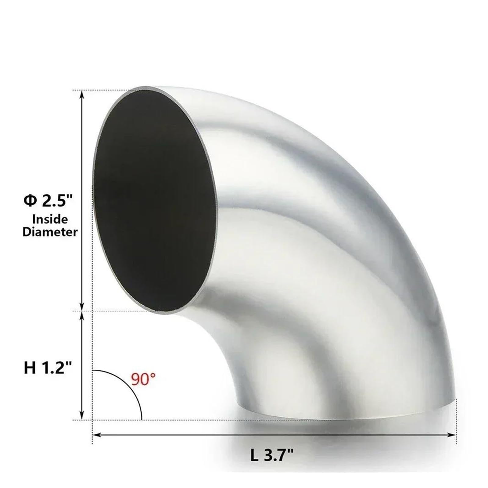 Endrohr 2 Zoll/2,5 Zoll/3 Zoll-Winkelrohr Schweißbar 90 Grad Edelstahl Auto-Auspuff-Winkelrohr Industrieller Dorn Exhaust Tailpipe(A) von Dogkapm