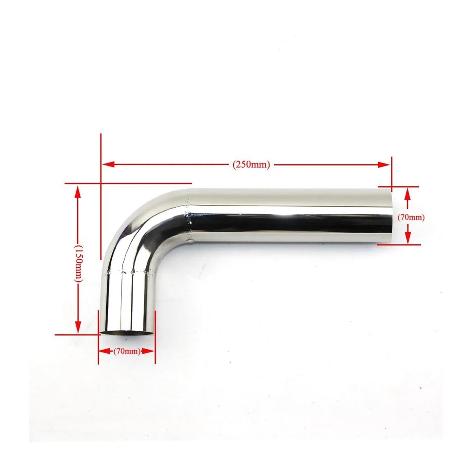 Endrohr 90-Grad-Rohr 38 Mm 304 Edelstahl Gebogen Geschweißte Polierte Düsen Exhaust Tailpipe(L) von Dogkapm