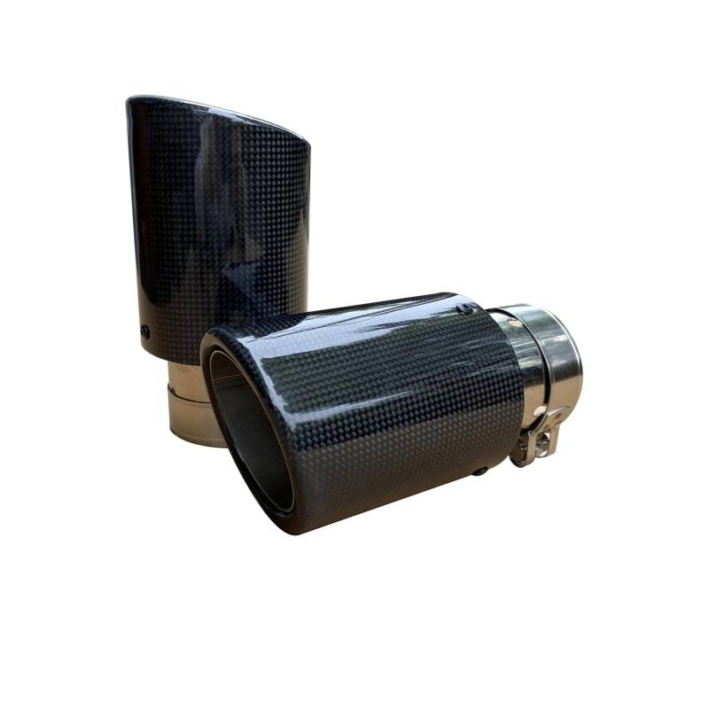 Endrohr Auspuffrohr-Schalldämpfer-Kohlenstofffaser-Endstückhals-Dekoration-Auspuffrohr-Endrohr 1-teiliges Auto-Universal Exhaust Tailpipe(63mm IN-89mm Out) von Dogkapm