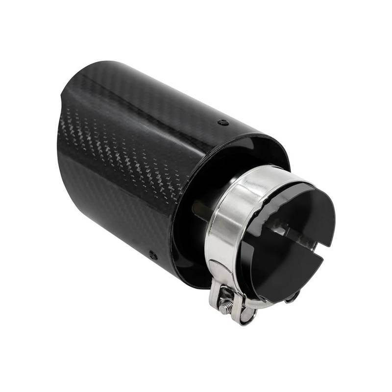 Endrohr Auspuffspitzen 3 Zoll Einlass 4 Zoll Auslass Kohlefaser-Auspuffrohr Schalldämpferspitzen 3 Zoll 165 cm Lang Schwarz Exhaust Tailpipe von Dogkapm