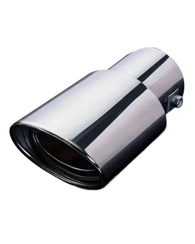 Endrohr Auto-Auspuffspitze Hintere Modifikationsteile Universelle Schwarze Auspuffspitze Edelstahl Rundes Endrohr Autozubehör Exhaust Tailpipe(Curved-Silver) von Dogkapm