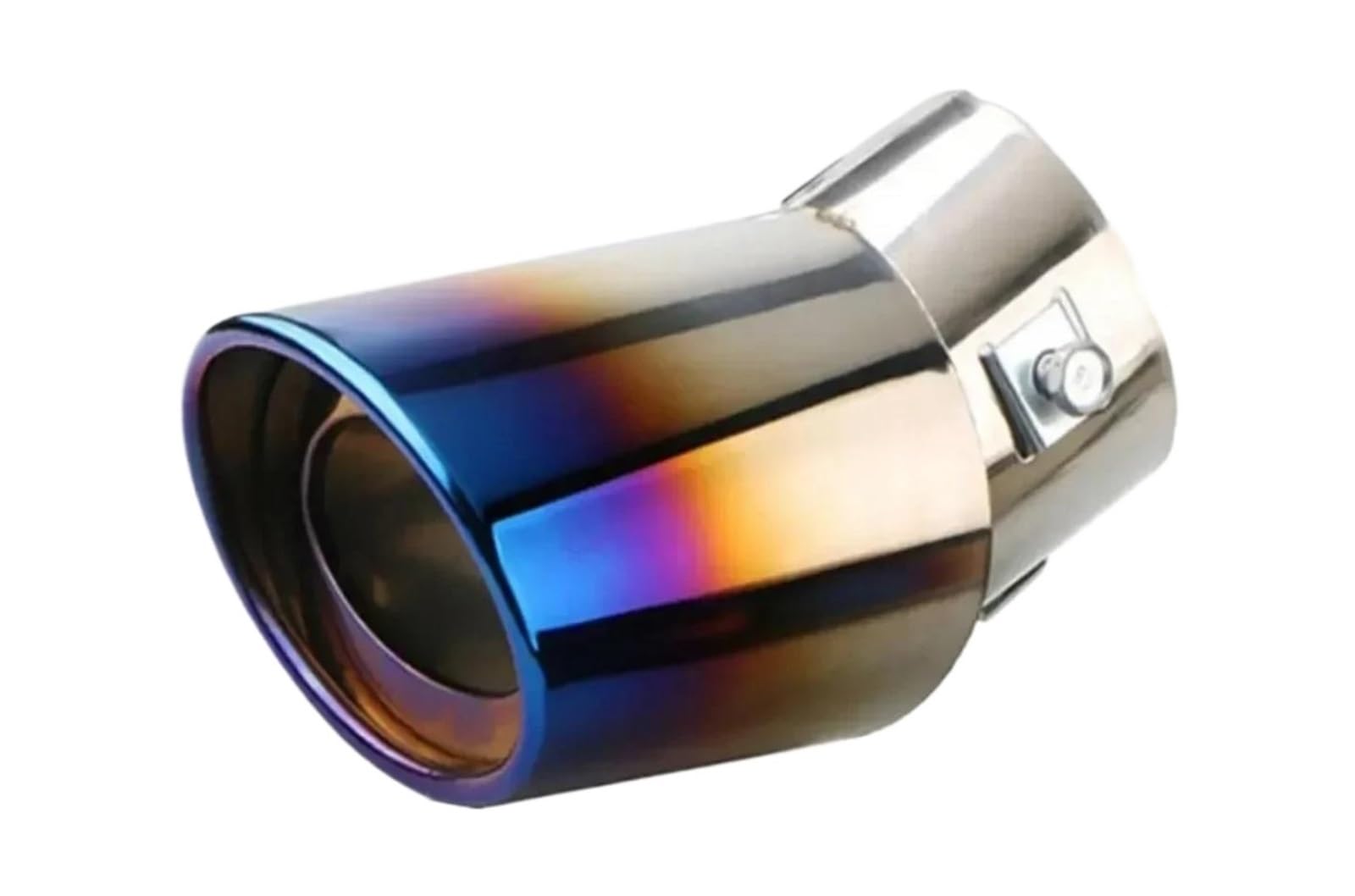 Endrohr Auto-Auspuffspitze Hintere Modifikationsteile Universelle Schwarze Auspuffspitze Edelstahl Titan Rundes Endrohr Autozubehör Exhaust Tailpipe(Curved-Silver) von Dogkapm