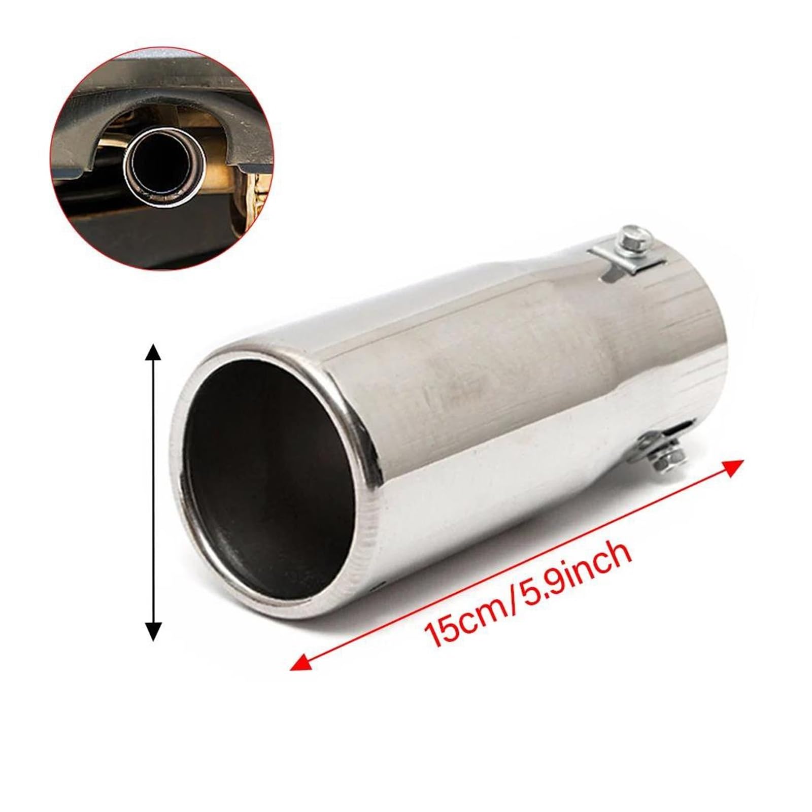 Endrohr Auto Auto Schalldämpfer Stahl Edelstahl Trim Schwanz Rohr Fahrzeug Auspuffrohr Spitze Auto Ersatzteile Universal Exhaust Tailpipe(Bevel) von Dogkapm