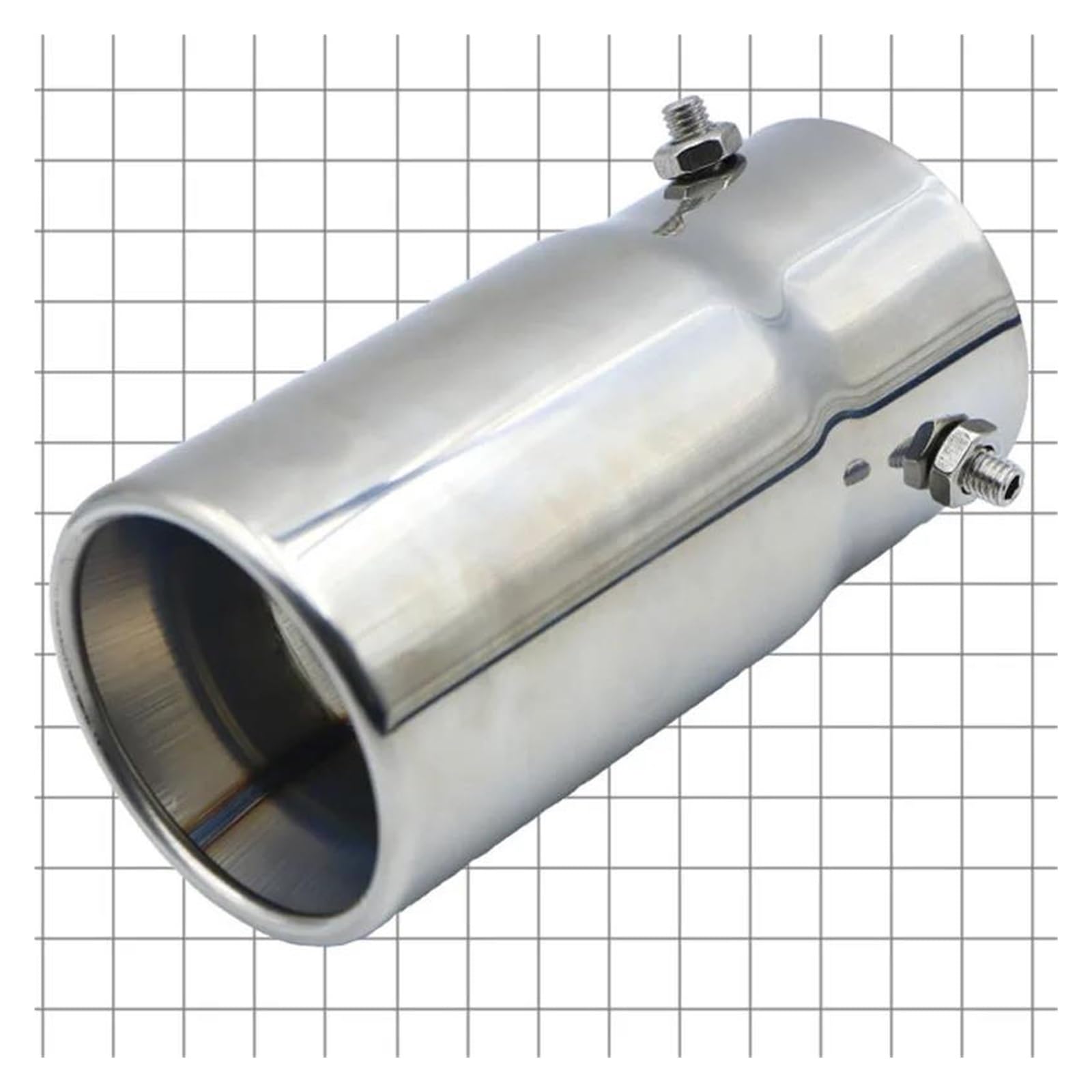 Endrohr Auto-Kohlefaser-Abgasanlage Verdickter Schalldämpfer Rohrspitze Universal 70 Mm Rostfreie Schalldämpfer Dekorationen Auto-Außenteile Exhaust Tailpipe(Sivler round330) von Dogkapm