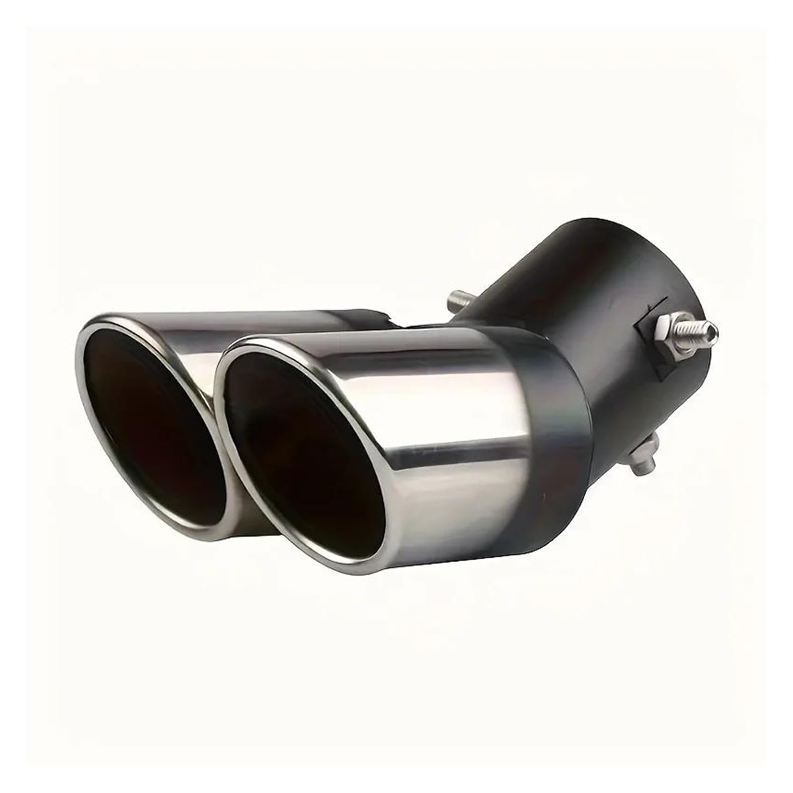 Endrohr Auto-Universal-Auspuffkrümmer Mit Zwei Ausgängen Chrom-Edelstahl, Auto-Auspuffkopf Hinteres Auspuffrohr 1 Packung Exhaust Tailpipe von Dogkapm