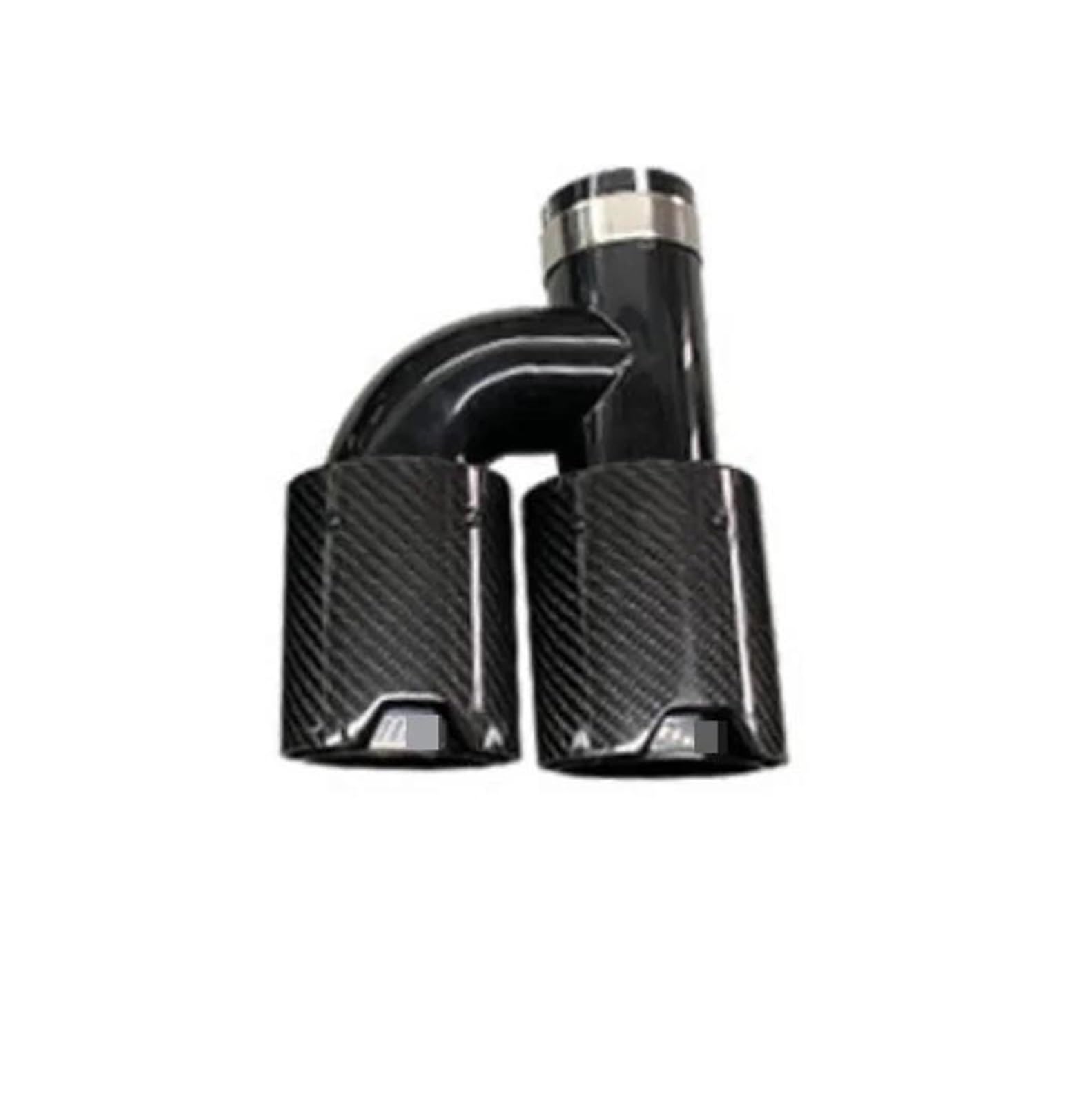 Endrohr Coole, Vollglänzende Schwarze H-Typ-Doppelauspuffrohre Aus Echtem Carbon, Geeignet Für Und Andere Rohre Mit Universellen Enden Exhaust Tailpipe(Glossy Black) von Dogkapm