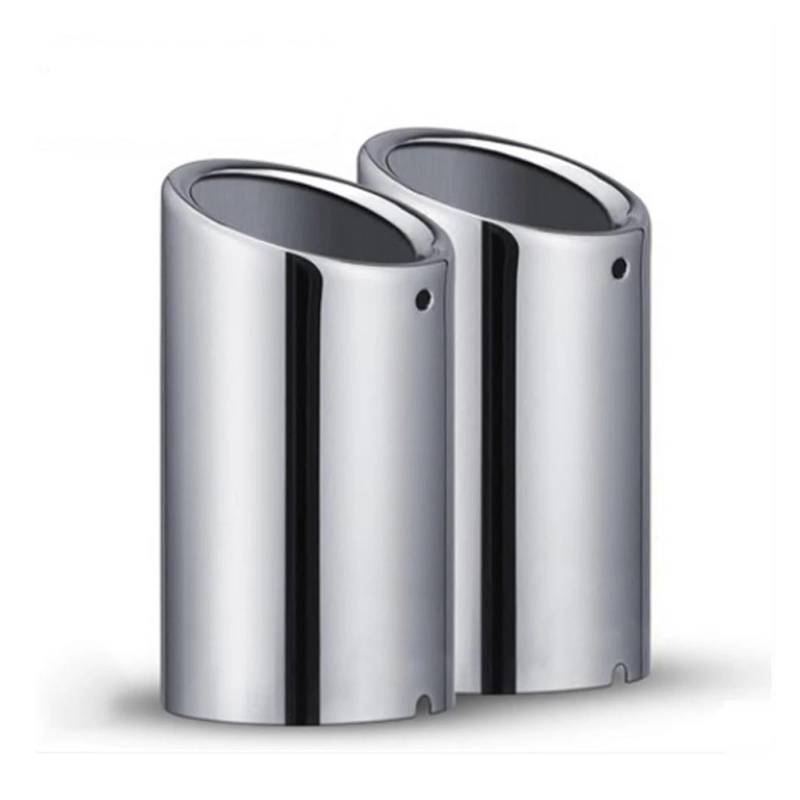 Endrohr Edelstahl-Auto-Auspuffrohr-Kopfabdeckung, 2 Stück/Set Exhaust Tailpipe(C0379-Silver) von Dogkapm