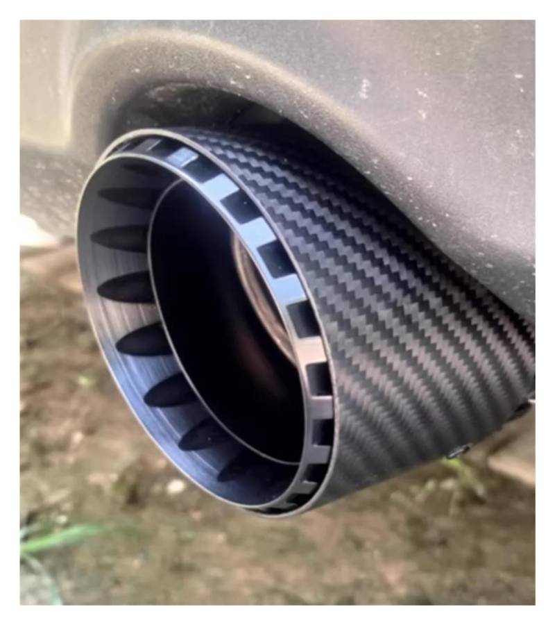 Endrohr Für Scorpio AK Carbon Fiber Endrohr Modifikation Für Golf Für Ruizhi Atz Universal Single Auspuff Schwarz Rad Düsen Exhaust Tailpipe(63-101-165mm(Black)) von Dogkapm