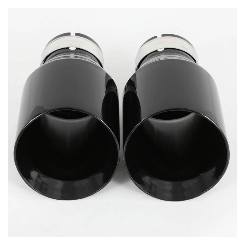 Endrohr Für Serie 1 PC Auto Modifizierter Edelstahl Glänzend Schwarz Auspuffrohr Universal Bevel Edeg Glänzende Schalldämpferspitze Exhaust Tailpipe(54MM IN 76MM Out) von Dogkapm