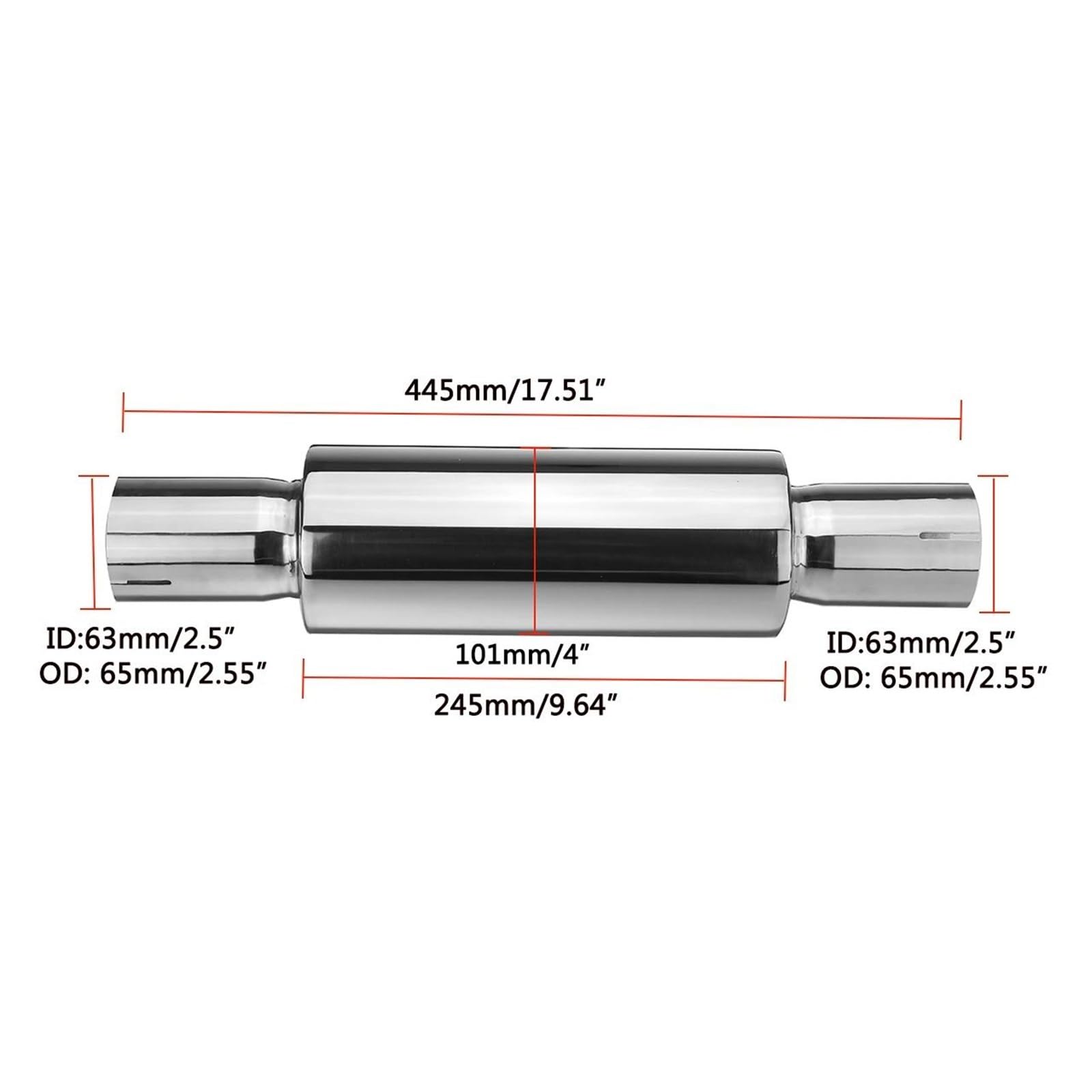 Endrohr Universal 2,25"/2,5" ID Edelstahl Auto Auspuff Schalldämpfer Resonator Chrom Schalldämpferspitze Auspuffanlage Exhaust Tailpipe(Size 1) von Dogkapm