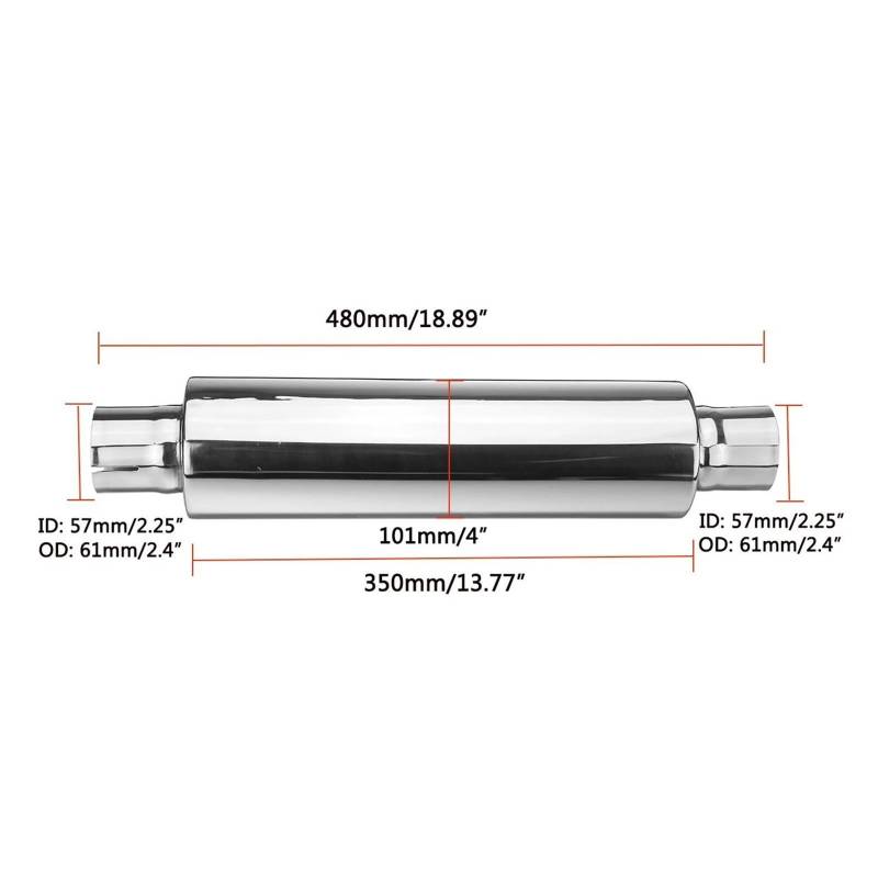 Endrohr Universal 2,25"/2,5" ID Edelstahl Auto Auspuff Schalldämpfer Resonator Chrom Schalldämpferspitze Auspuffanlage Exhaust Tailpipe(Size 2) von Dogkapm