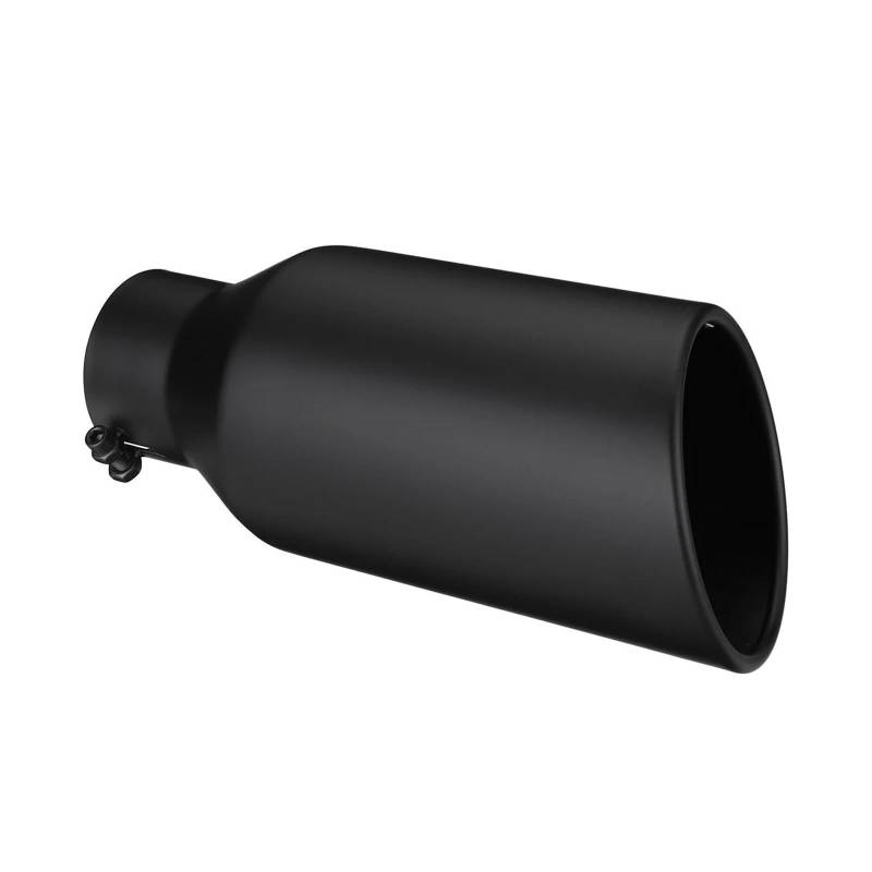 Endrohr Universal-Auspuffspitze 30,5 cm Länge 7,6 cm Einlass 12,7 cm Auslass-Endrohr Korrosionsbeständig Gerades Auspuff-Endrohr Exhaust Tailpipe(Schwarz) von Dogkapm